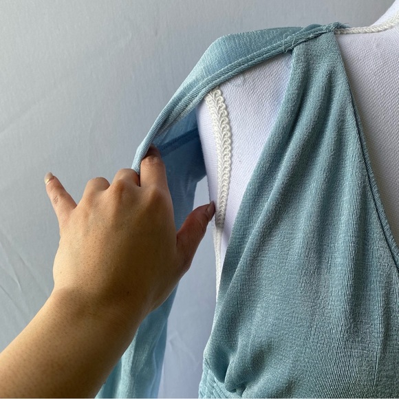 Hazel & Olive s cutout side drawstring slinky long sleeve top - Picture 14 of 16